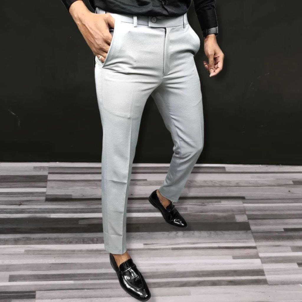 Mens Lycra Blend Solid Slim Fit Formal Trouser Pack of 2 az0b1i-jk