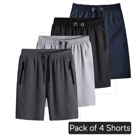 Combo of 4 Men's Stretchable Cotton Shorts az0b1i-jk