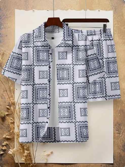 Men's Casual Summer Shirt Set 3D Print Two-piece Co-ord Set az0b1i-jk