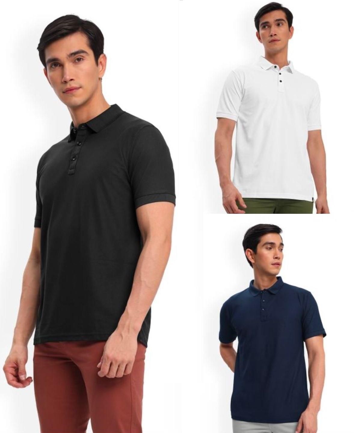 Poly Cotton Solid Half Sleeves Mens Polo T-shirt (Pack of 3) az0b1i-jk