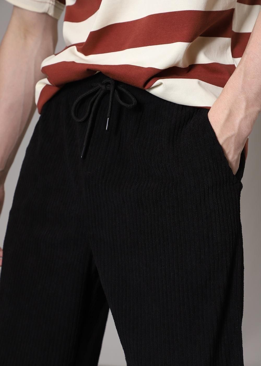 Men's Caudray Fabric Stylish Pants (Black, Pack of 1) az0b1i-jk